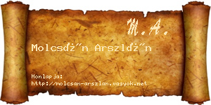 Molcsán Arszlán névjegykártya